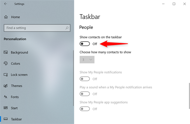 remove people from taskbar