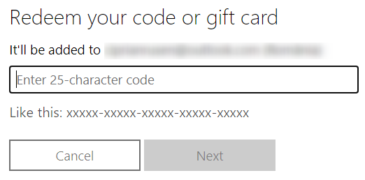 25 character code gift card