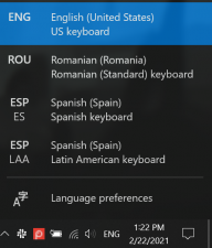 How to change the keyboard language shortcut in Windows 10