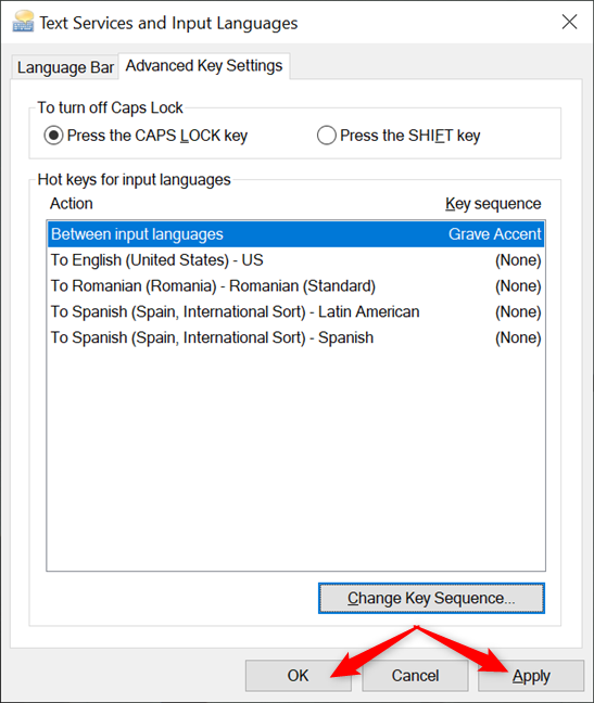 shotcut for mac to change language typying