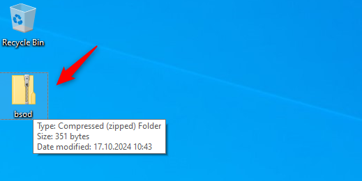 Download and extract the bsod.zip file