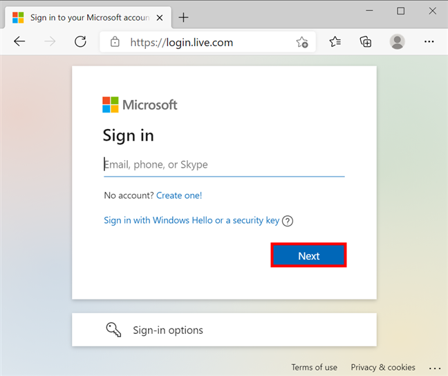 how to set up a new password for my onedrive account