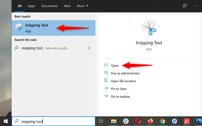 add snipping tool to taskbar windows 10