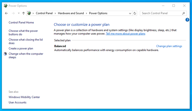 The power slider works only with the Balanced power plan