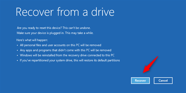 how to make a system recovery windows 10