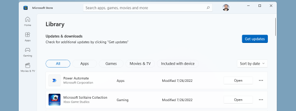 Microsoft Store number of available apps by category 2022