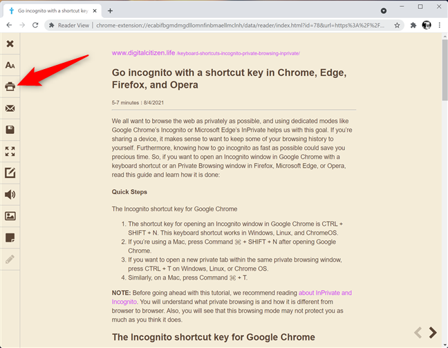How to an article without in all browsers - Digital Citizen