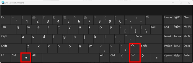 The shortcut keys to snap windows at the top or bottom of the screen