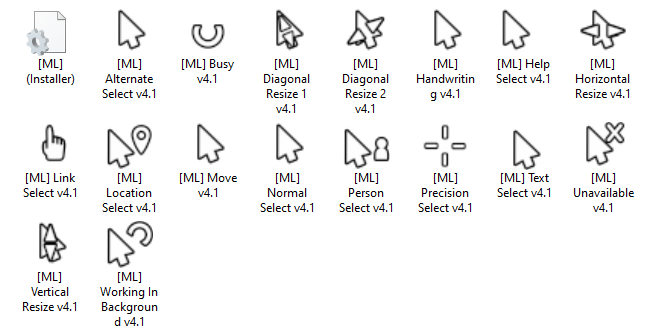Cursors Concept 11, second version on Windows / interface