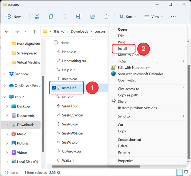 Install, change and customize Mouse Pointers & Cursors in Windows 11/10