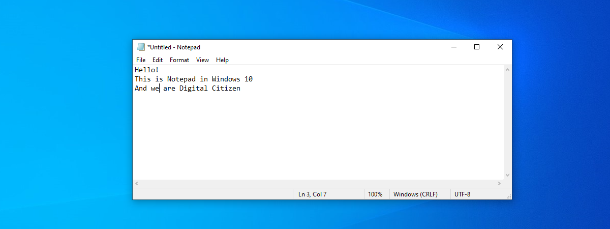 Microsoft Notepad App for Windows 10