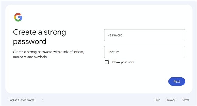 Create a strong password