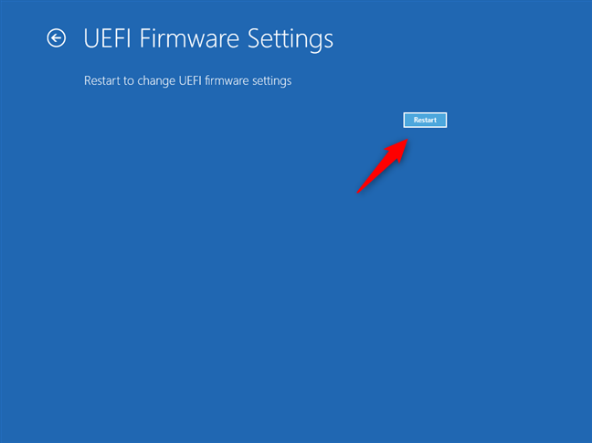 Restart to UEFI BIOS