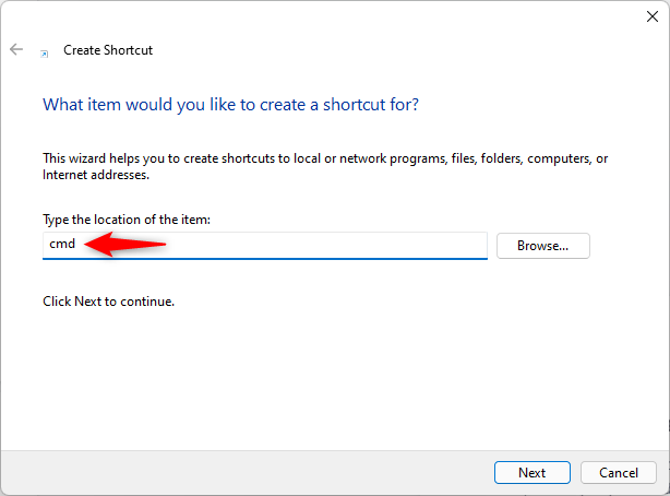 Create a Command Prompt shortcut