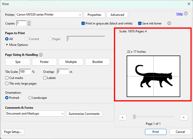 How To Print An Image Or Poster On Multiple Pages Digital Citizen