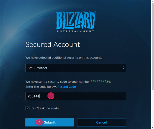 Blizzard - Battle.net TR/AR/UA Account Phone Number Verified