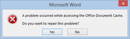 Fix Problems With The Microsoft Office Document Cache Being Corrupted