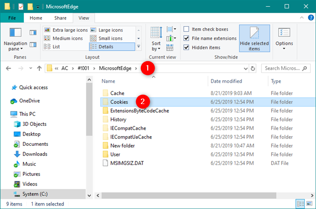 how to delete cookies on windows 10 microsoft edge