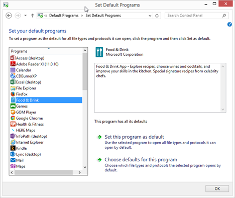 windows 7 change default program for file type not working