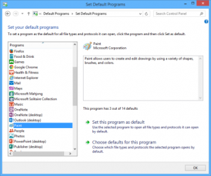 Windows 7, Windows 8.1, programs, defaults, file extensions, protocols, Default Programs