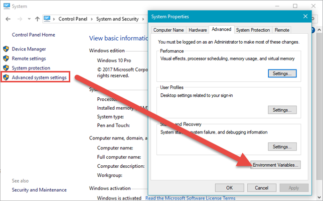 Environment Variables Windows 11