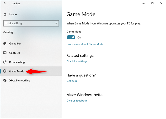 how to enable game mode