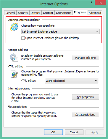 internet explorer 11 internet options