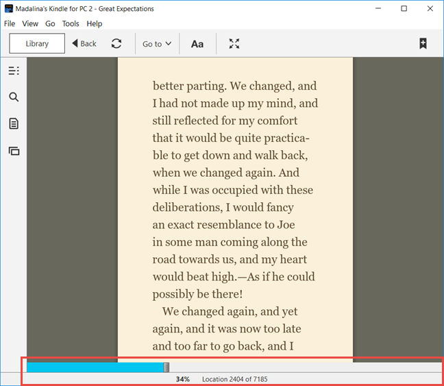 how to get page numbers on kindle app for pc