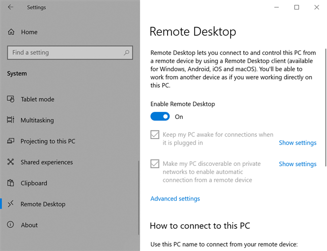 remote desktop connection to mac
