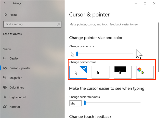 how to change cursor color to green in windows 10