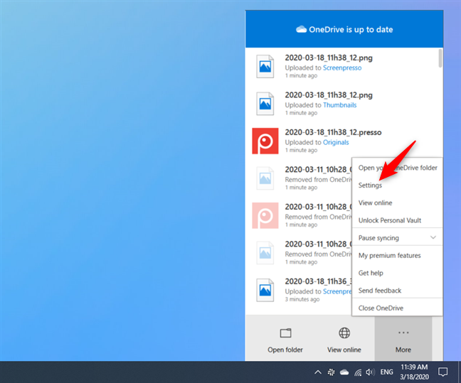 where does onedrive download files on android