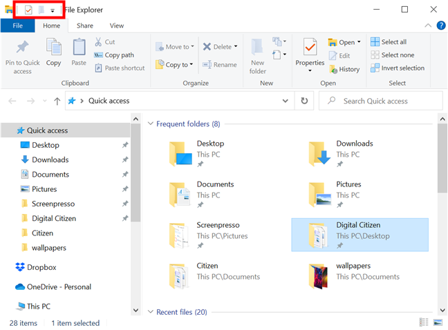 The Quick Access Toolbar in Windows 10: All you need to know | Digital ...