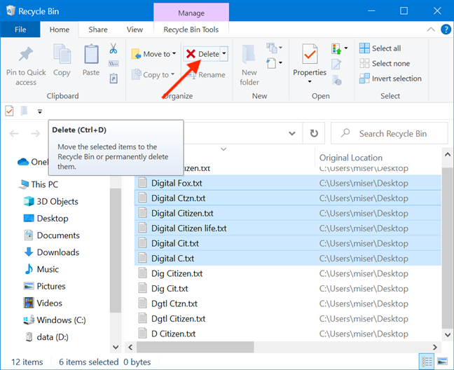 The Windows 10 Recycle Bin All you need to know Digital Citizen