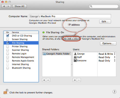 access shared folder mac between users