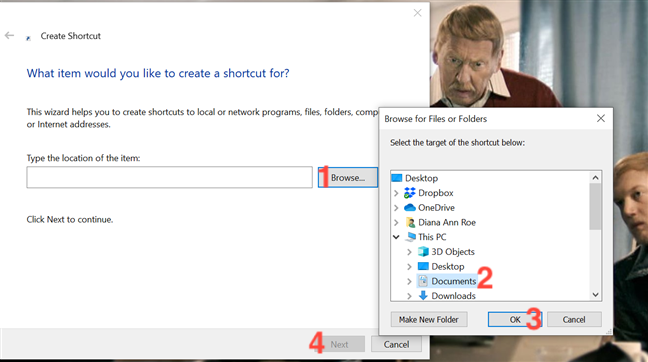 windows 10 how to create a desktop shortcut to folder