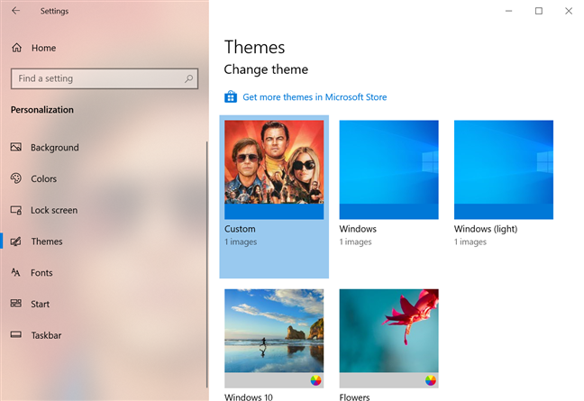 make a windows 10 theme with multiple pictures
