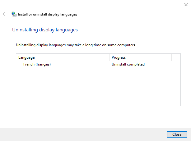 Installed languages