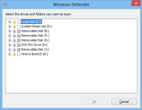 turn on windows defender windows 8