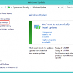 Windows Update, Settings, Configure, Change