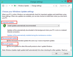 Windows Update, Settings, Configure, Change