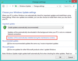 Windows Update, Settings, Configure, Change