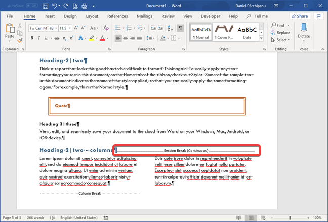 How To View Insert Or Remove Section Breaks In Microsoft Word 