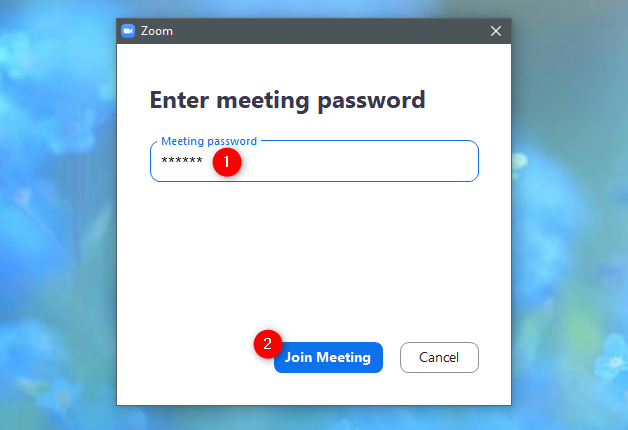 join zoom meeting with password