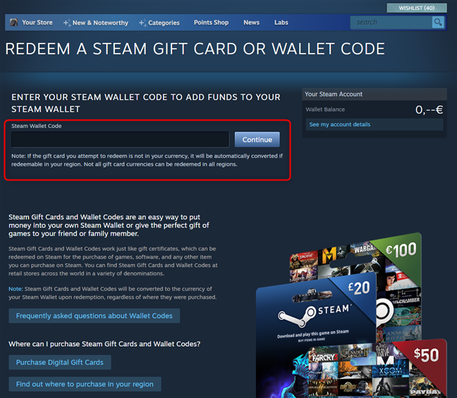 How to buy Steam Gift Cards, Wallet Cards, or Steam games from