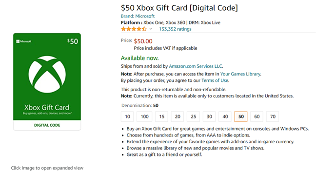 Redeem Code & Microsoft Gift Card in Microsoft Store (Windows)