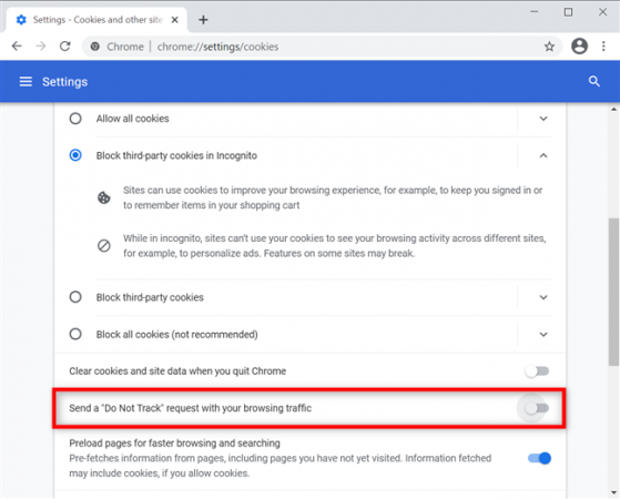 How to enable Do Not Track in Chrome, Firefox, Edge, and Opera