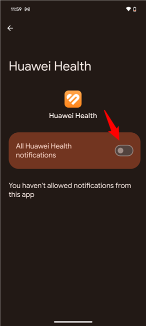 Turn off all notifications from the app