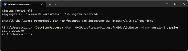 How to check the Microsoft Edge version using PowerShell