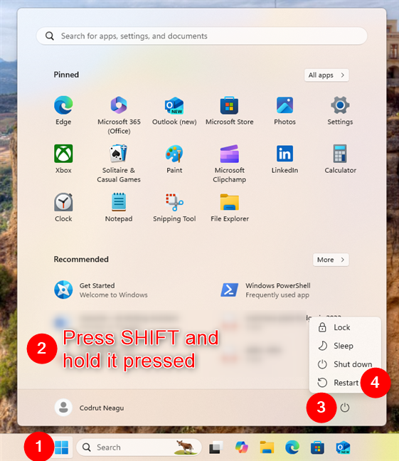 How to access Windows 11's UEFI/BIOS from the Start Menu