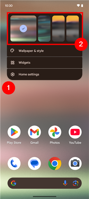 Tap and hold the Home Screen and choose a recent wallpaper